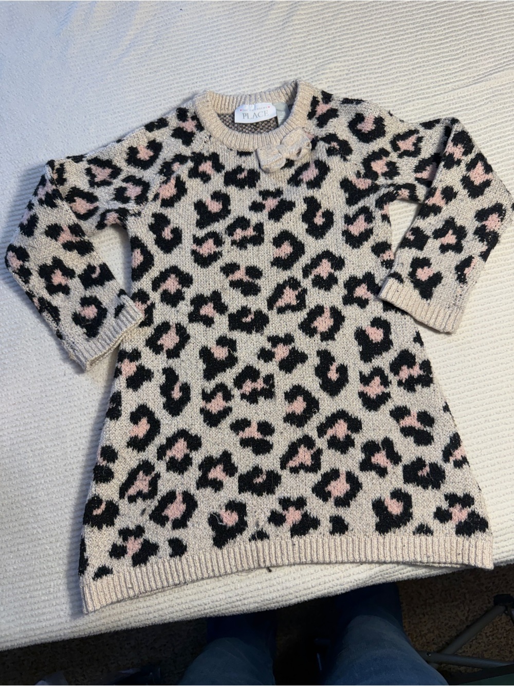 The Children's Place Beige and Black Knit Sweater - Girls